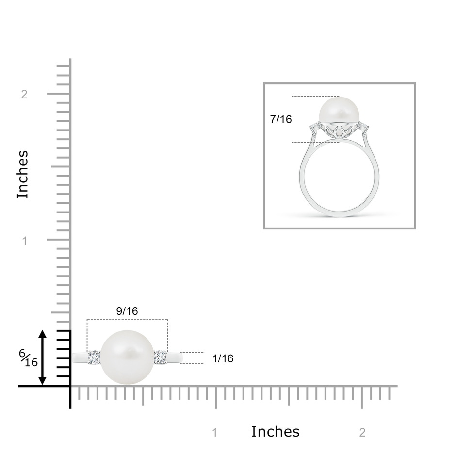 9mm A South Sea Pearl Ring with Diamond Accents in S999 Silver product image