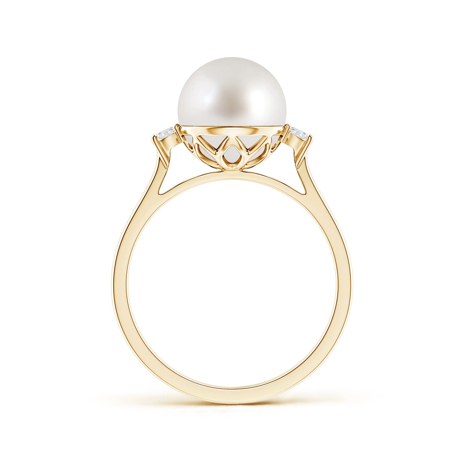 Diamond ring clearance with pearl accents