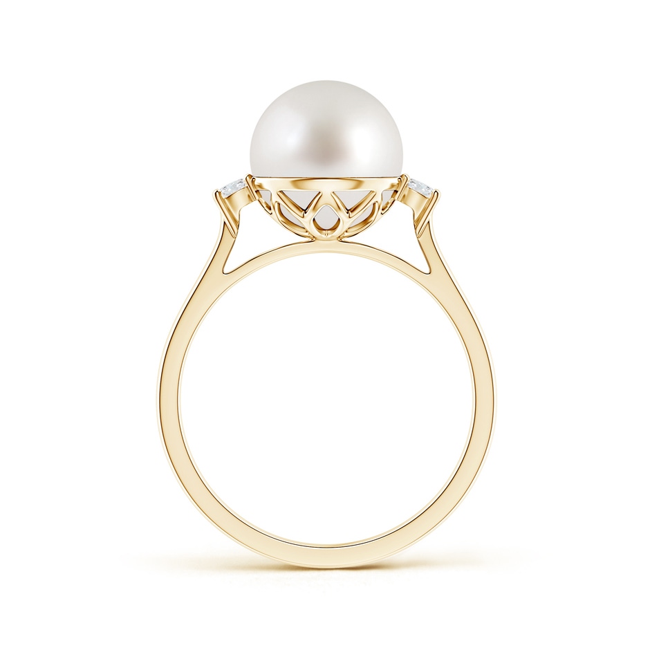 9mm AAA South Sea Pearl Ring with Diamond Accents in Yellow Gold product image