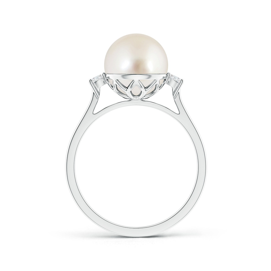 9mm AAAA South Sea Pearl Ring with Diamond Accents in White Gold product image