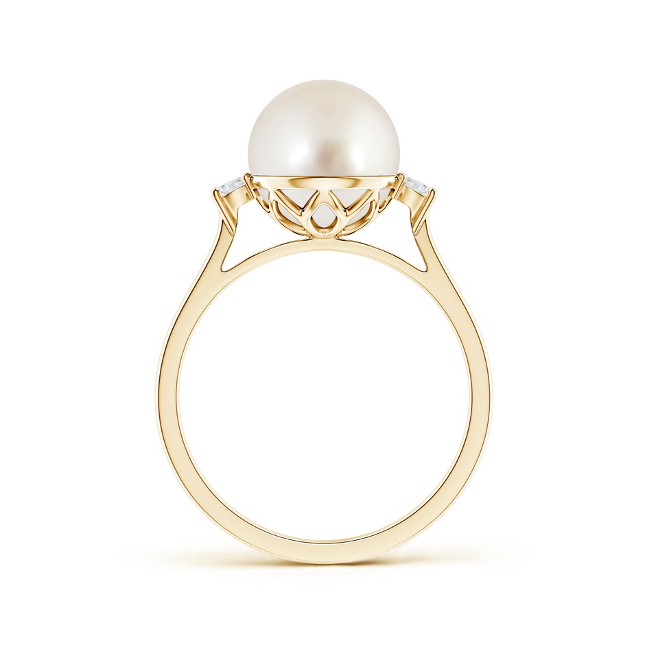 9mm AAAA South Sea Pearl Ring with Diamond Accents in Yellow Gold product image