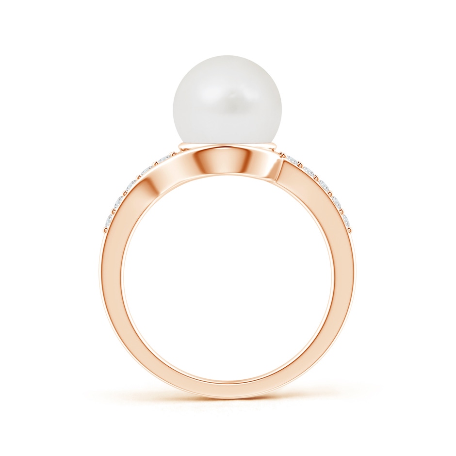 9mm A Solitaire South Sea Pearl Bypass Ring with Diamonds in Rose Gold product image