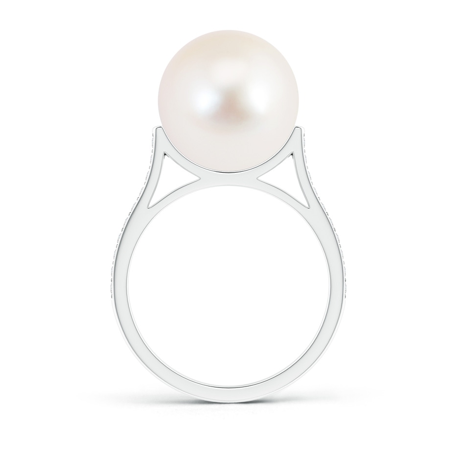 12mm AAA Freshwater Pearl Ring with Pavé Diamonds in White Gold product image