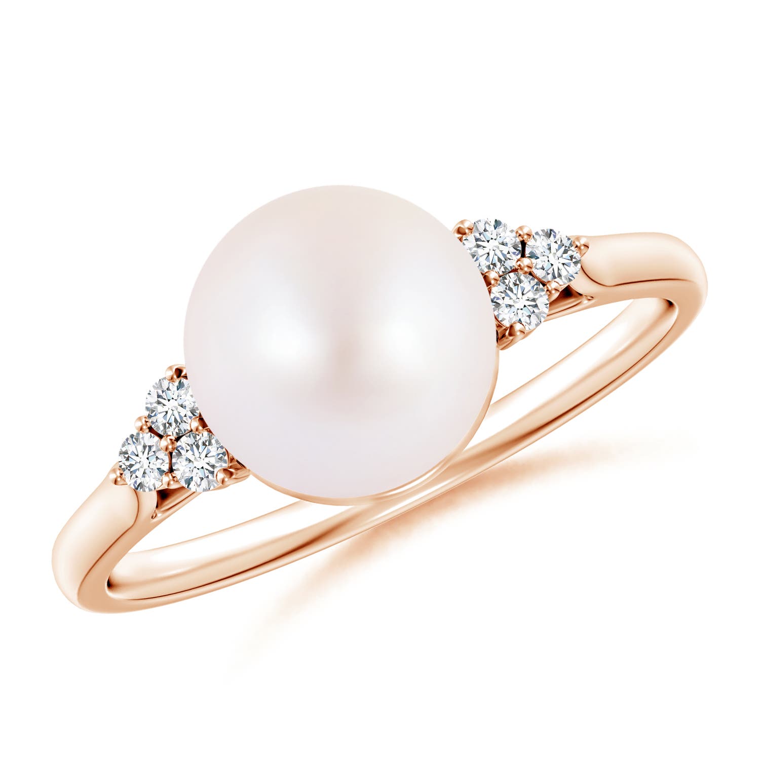 Japanese Akoya Pearl & Diamond Criss Cross Shank Ring