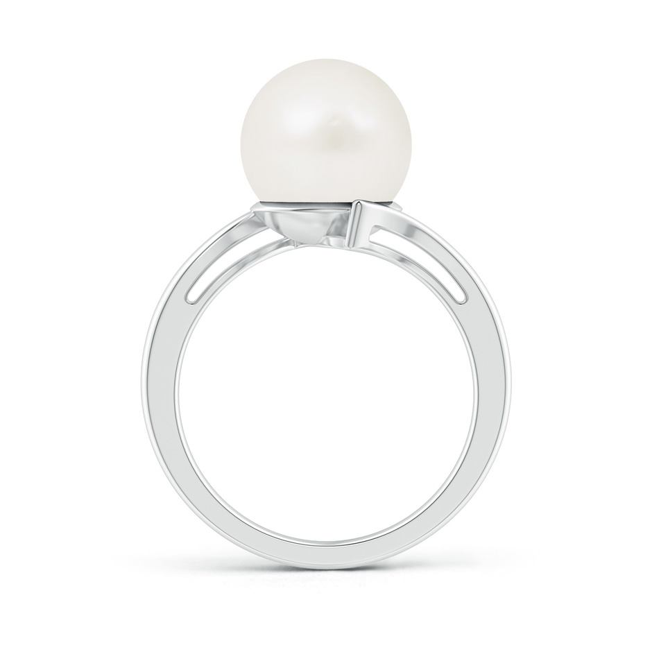 10mm A Solitaire Freshwater Pearl Bypass Ring in White Gold product image