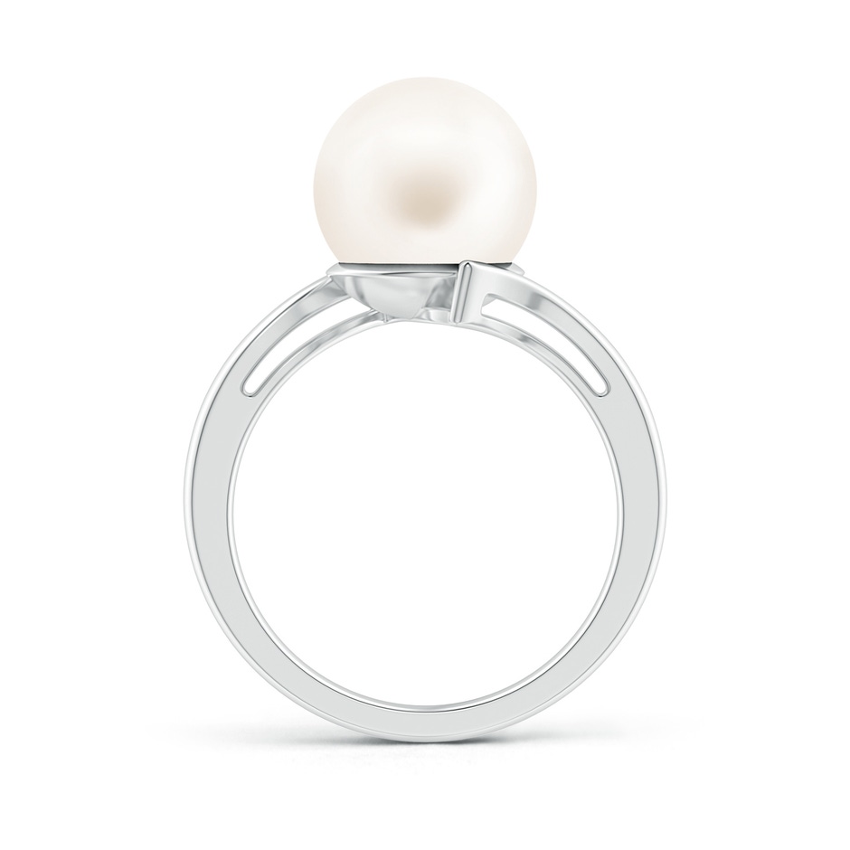 10mm AA Solitaire Freshwater Pearl Bypass Ring in S999 Silver product image