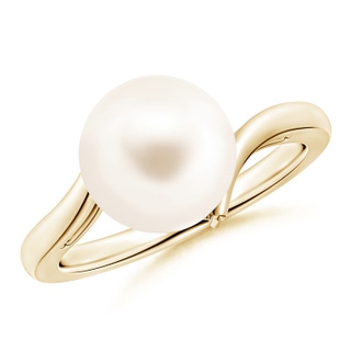 10mm AAA Solitaire Freshwater Pearl Bypass Ring in 9K Yellow Gold