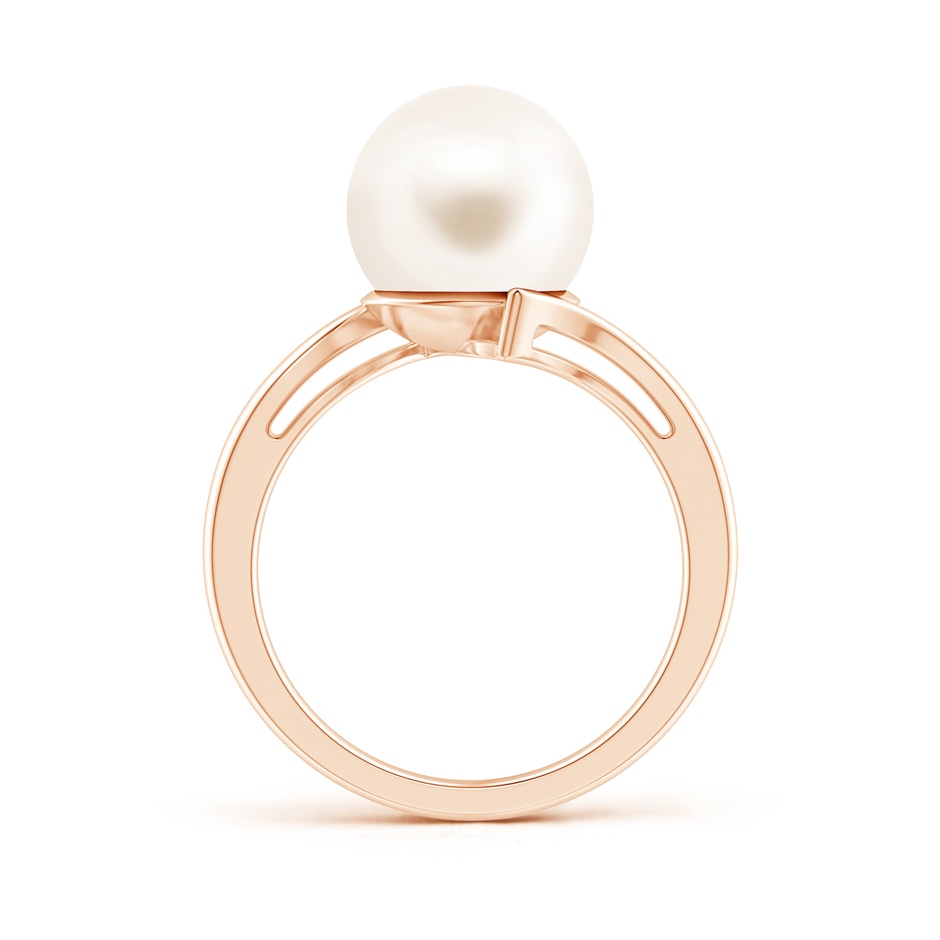 10mm AAA Solitaire Freshwater Pearl Bypass Ring in Rose Gold product image