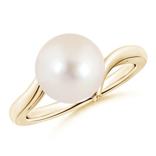 10mm AAAA Solitaire Freshwater Pearl Bypass Ring in 9K Yellow Gold