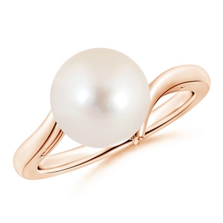 10mm AAAA Solitaire Freshwater Pearl Bypass Ring in Rose Gold