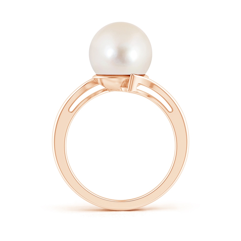 10mm AAAA Solitaire Freshwater Pearl Bypass Ring in Rose Gold product image