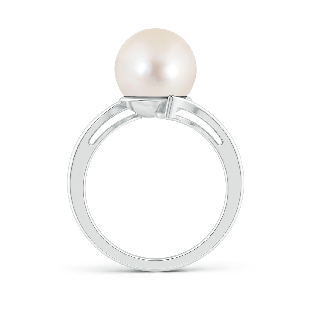 10mm AAAA Solitaire Freshwater Pearl Bypass Ring in S999 Silver Product Image