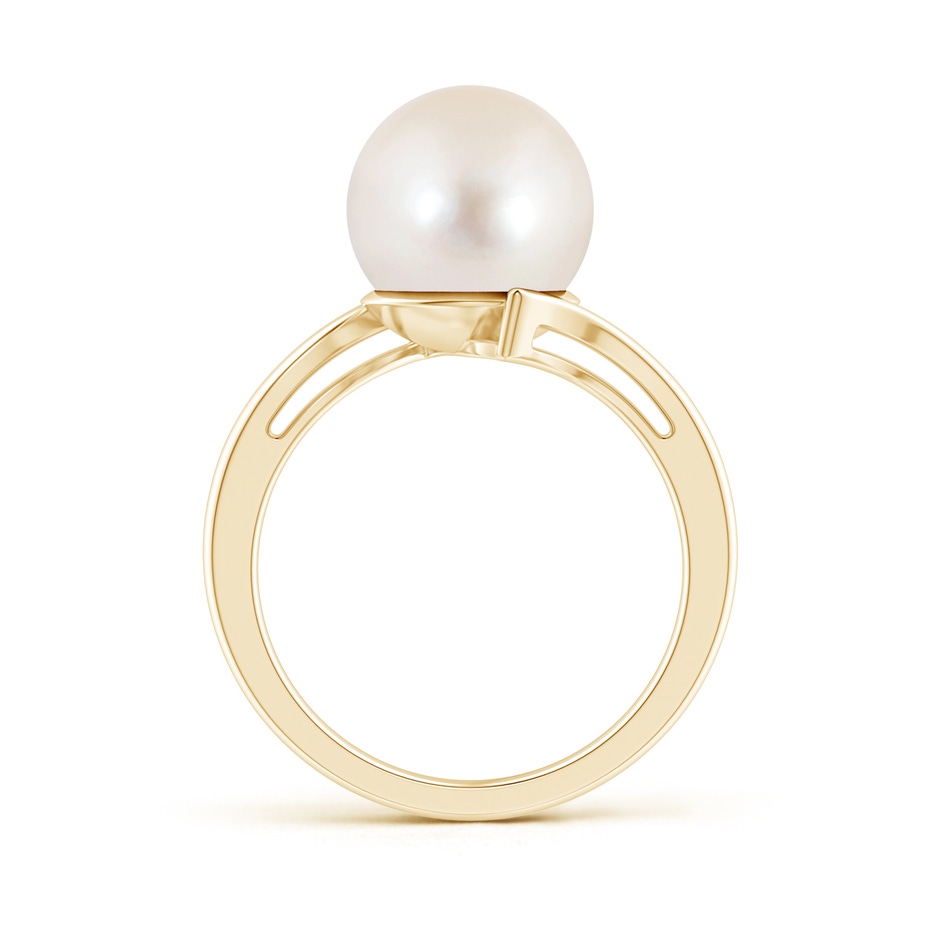 10mm AAAA Solitaire Freshwater Pearl Bypass Ring in Yellow Gold product image