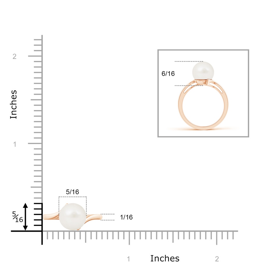 8mm A Solitaire Freshwater Pearl Bypass Ring in Rose Gold product image