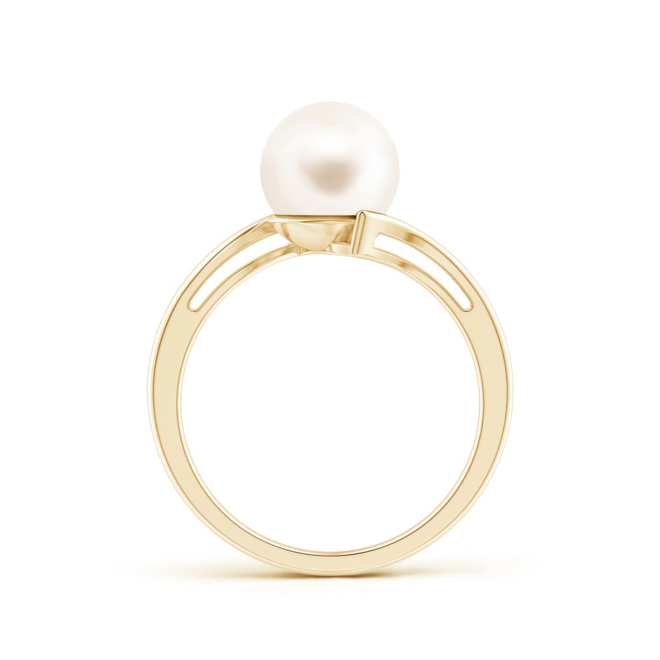 8mm AAA Solitaire Freshwater Pearl Bypass Ring in 10K Yellow Gold product image