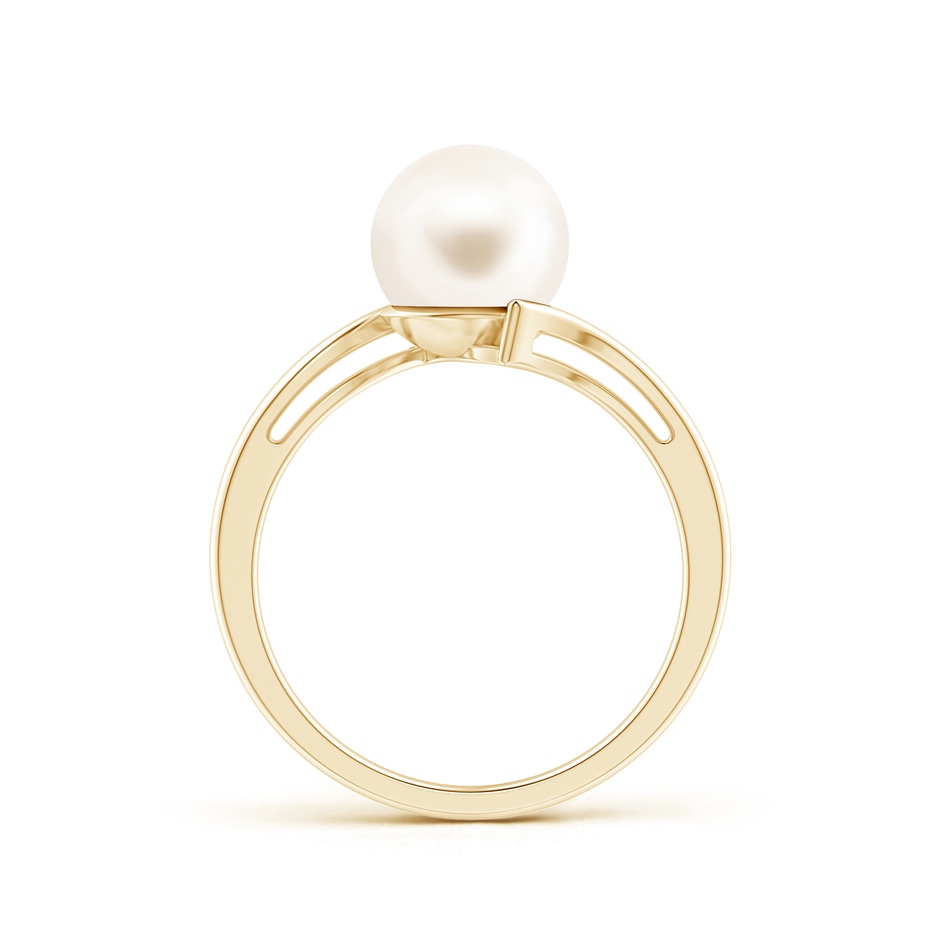 8mm AAA Solitaire Freshwater Pearl Bypass Ring in 9K Yellow Gold product image