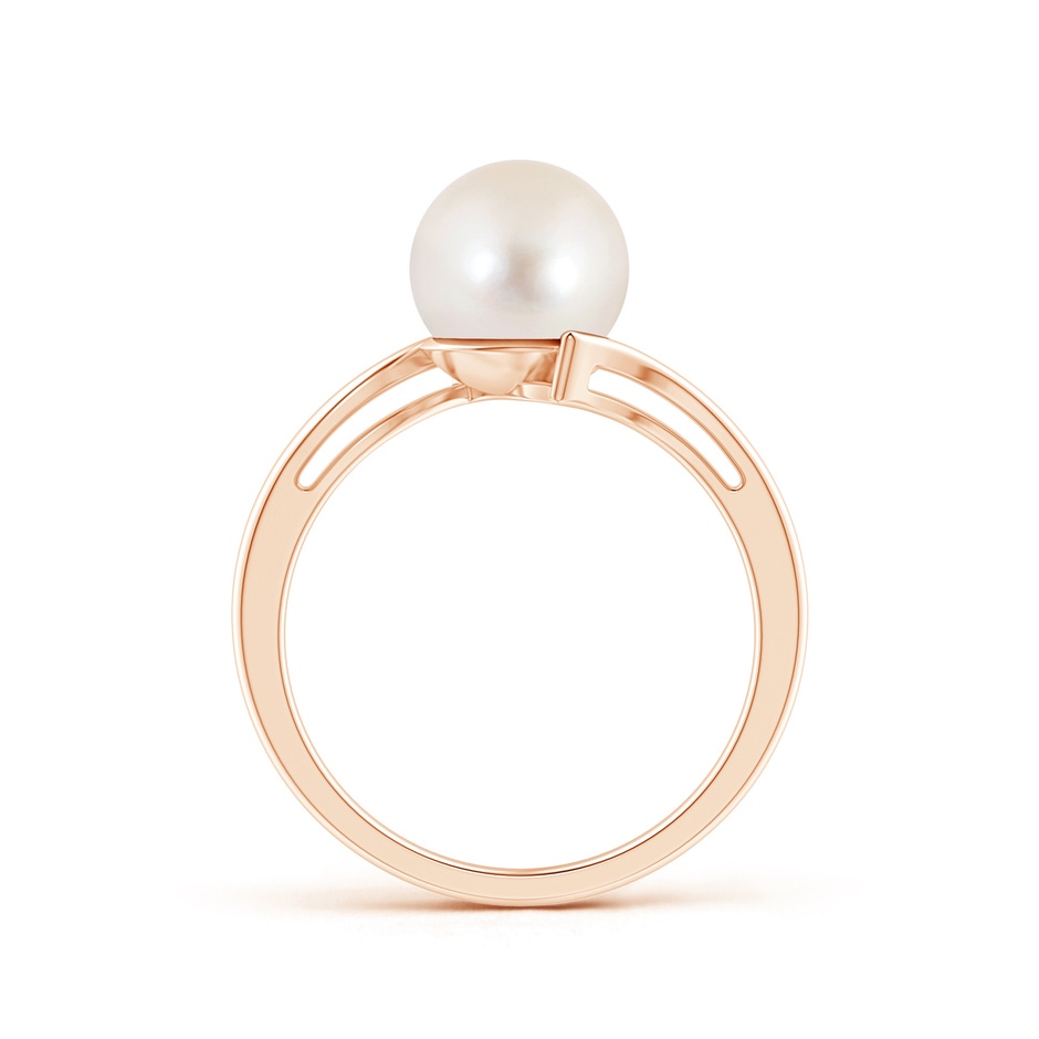 8mm AAAA Solitaire Freshwater Pearl Bypass Ring in 9K Rose Gold product image