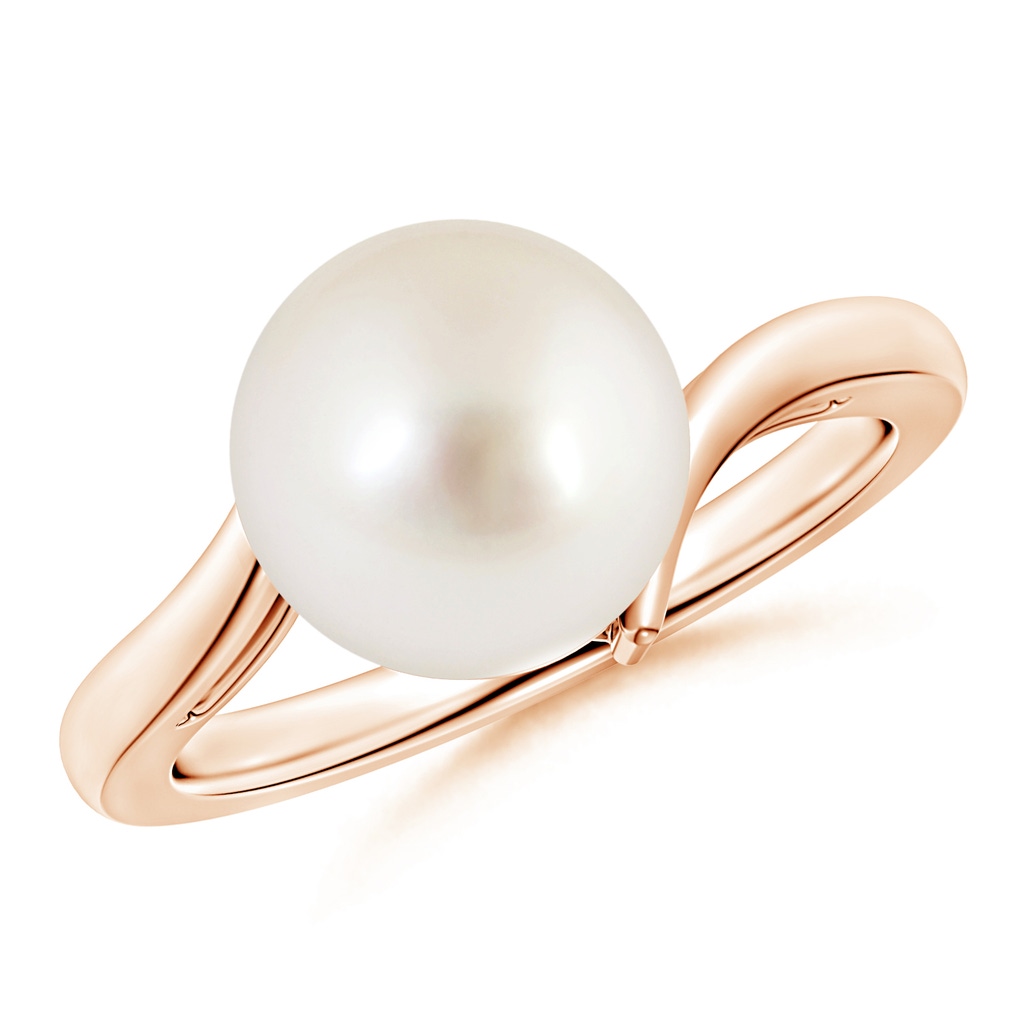 10mm AAAA Solitaire South Sea Pearl Bypass Ring in Rose Gold