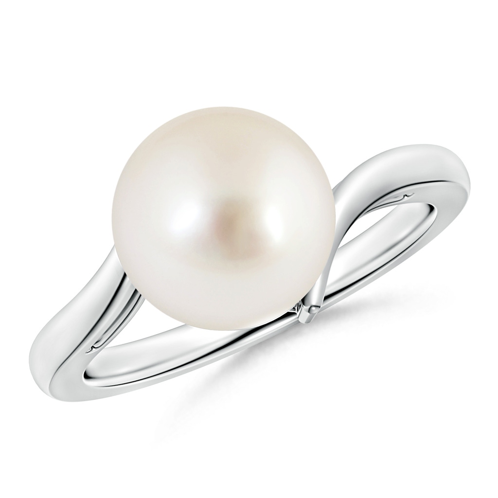 10mm AAAA Solitaire South Sea Pearl Bypass Ring in S999 Silver