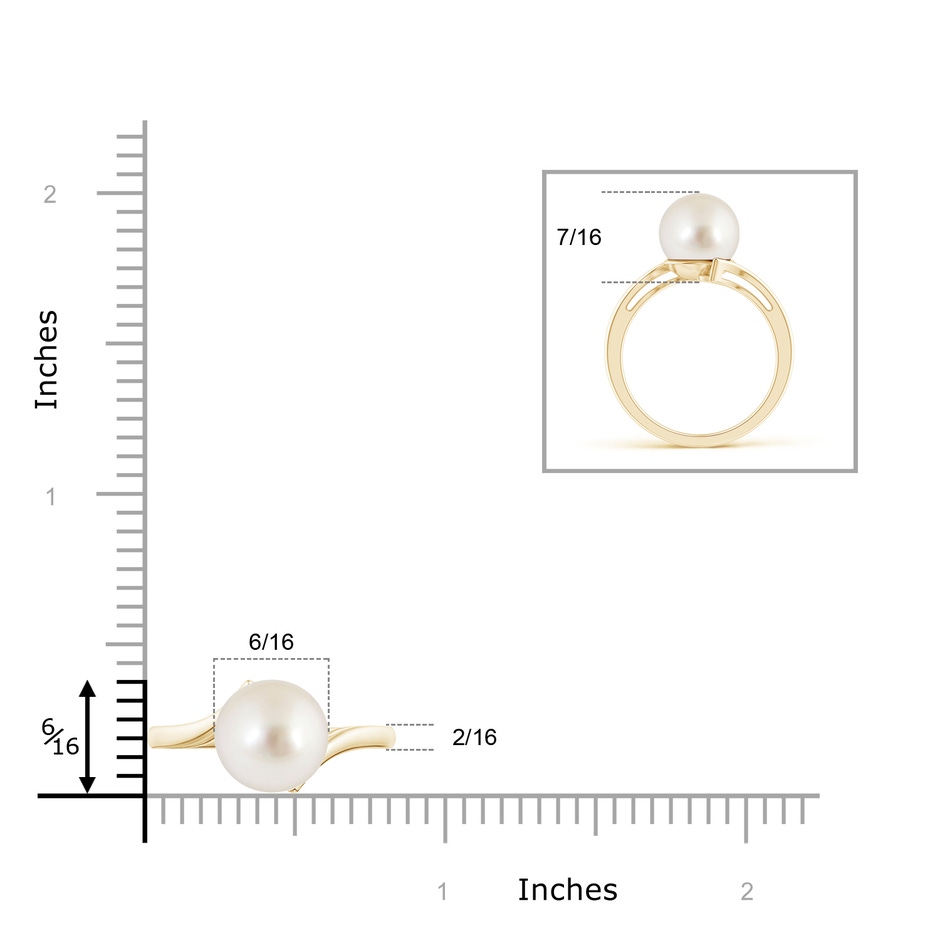 10mm AAAA Solitaire South Sea Pearl Bypass Ring in Yellow Gold product image