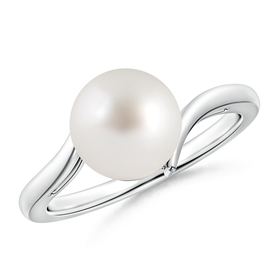 9mm AAA Solitaire South Sea Pearl Bypass Ring in White Gold 