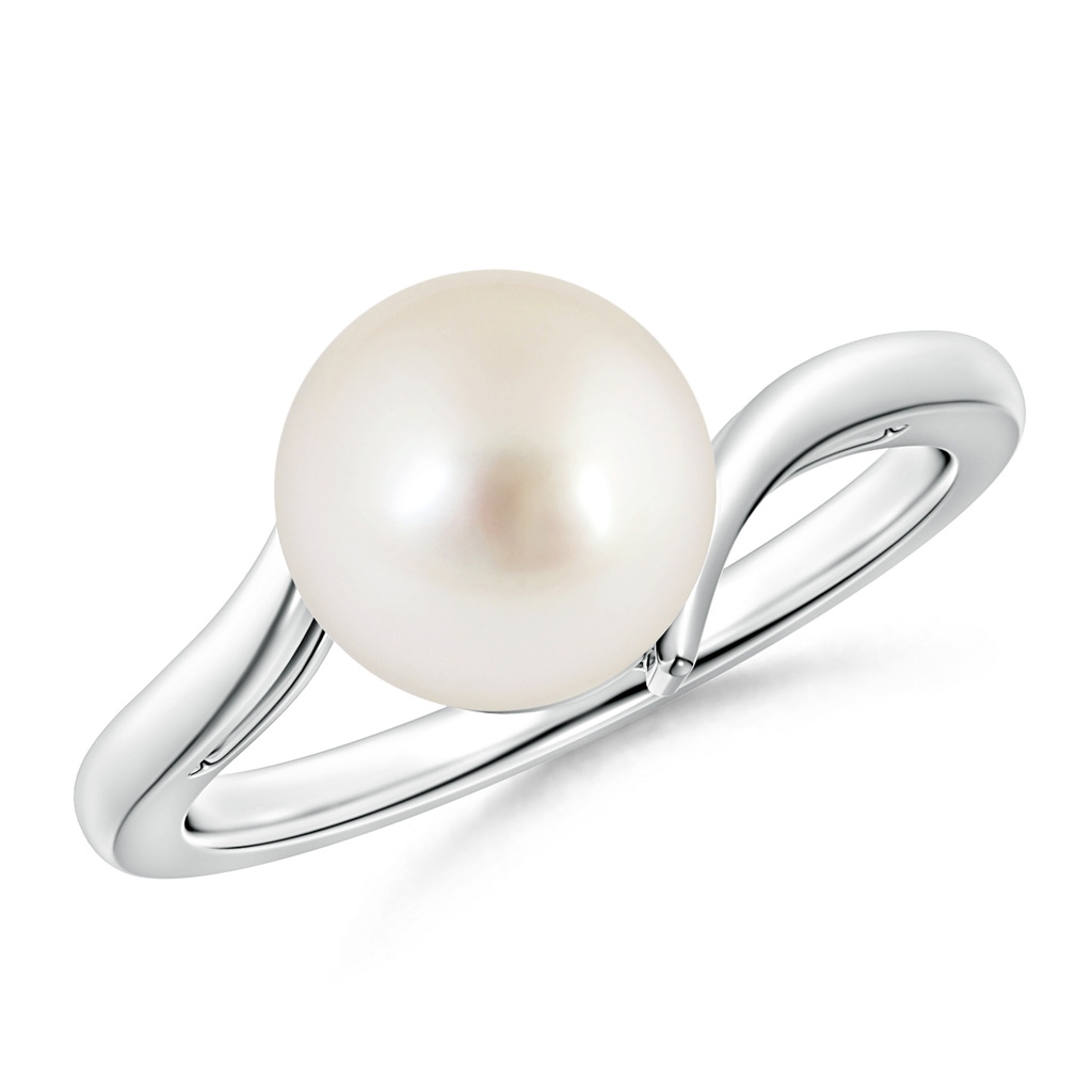 9mm AAAA Solitaire South Sea Pearl Bypass Ring in White Gold