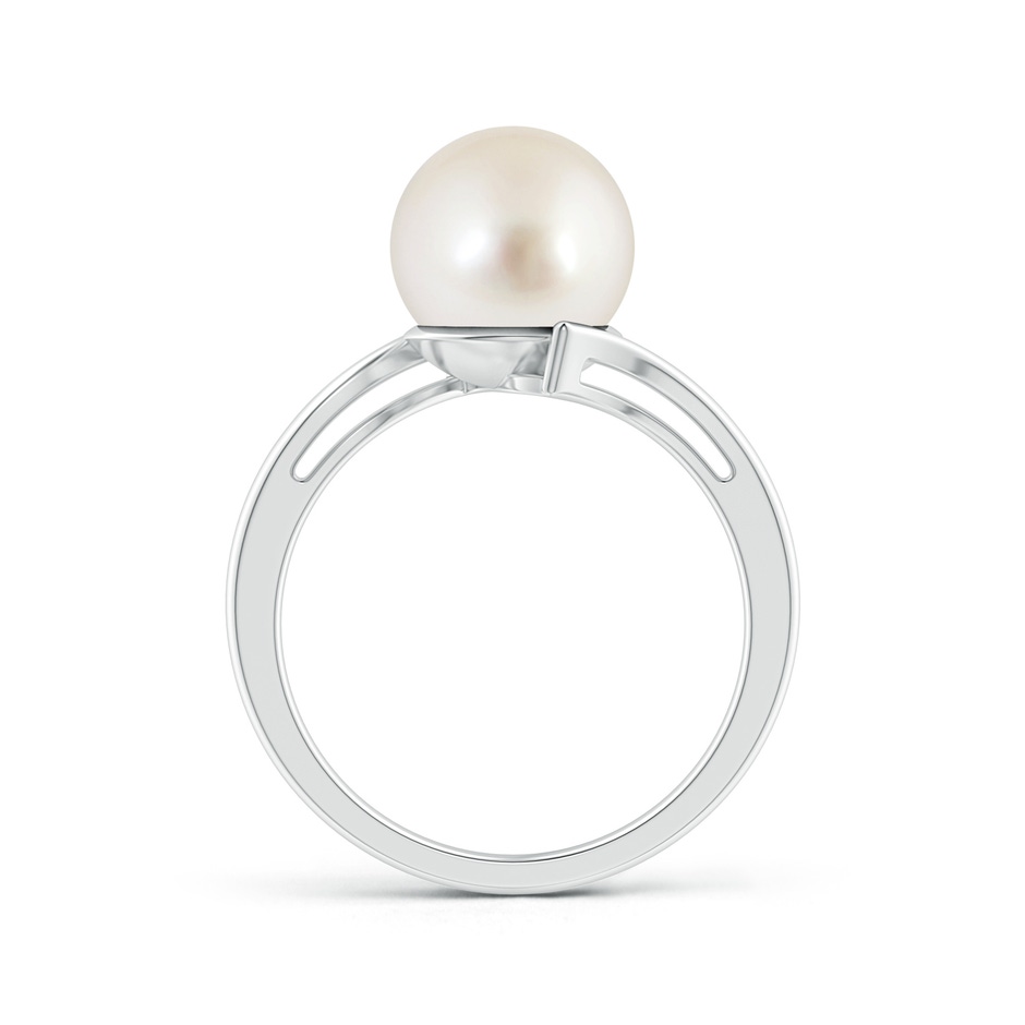 9mm AAAA Solitaire South Sea Pearl Bypass Ring in White Gold product image