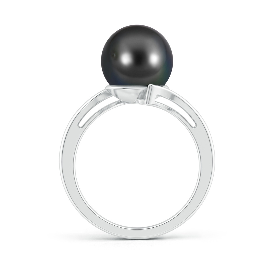10mm AA Solitaire Tahitian Pearl Bypass Ring in White Gold side 199