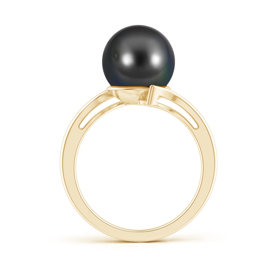 10mm AA Solitaire Tahitian Pearl Bypass Ring in Yellow Gold side 199