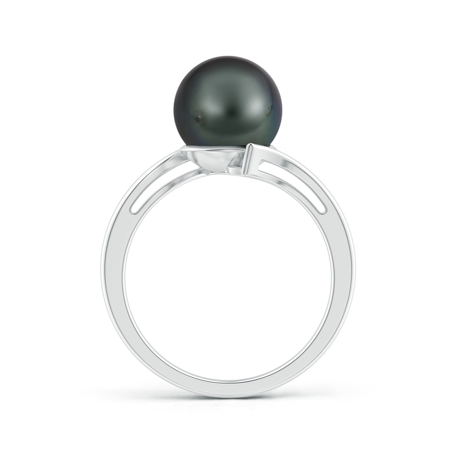 9mm A Solitaire Tahitian Pearl Bypass Ring in 9K White Gold side 199