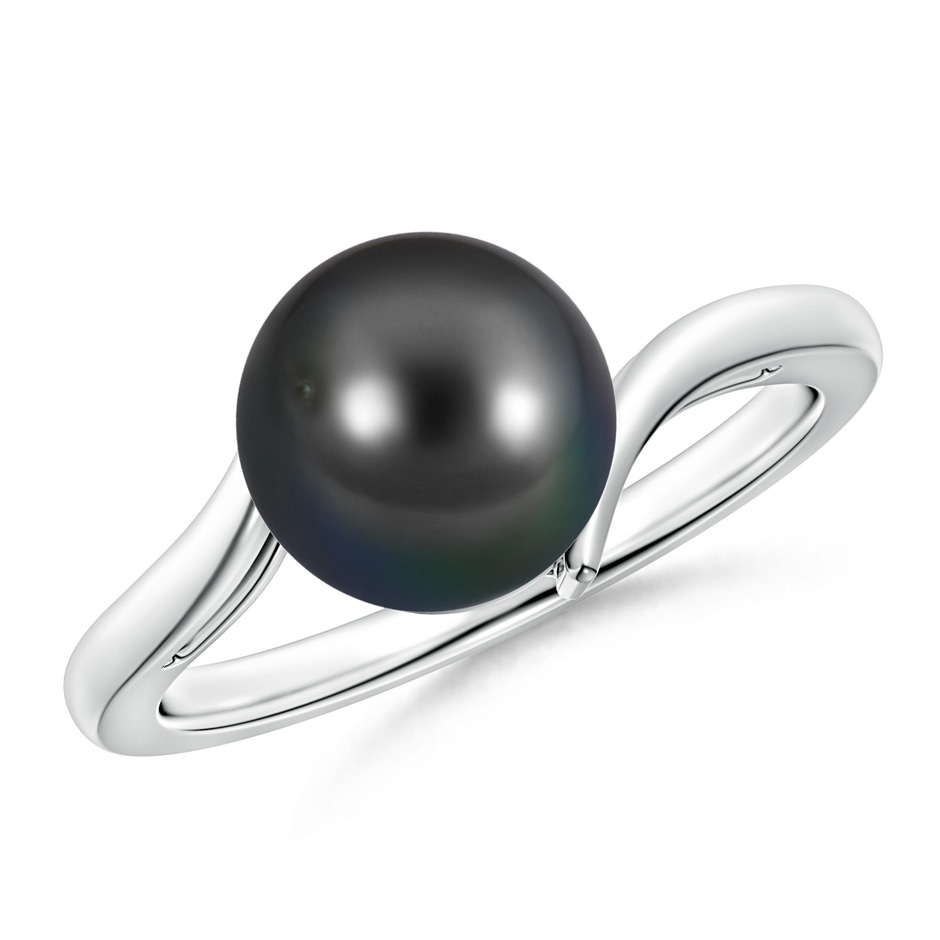 9mm AA Solitaire Tahitian Pearl Bypass Ring in White Gold 