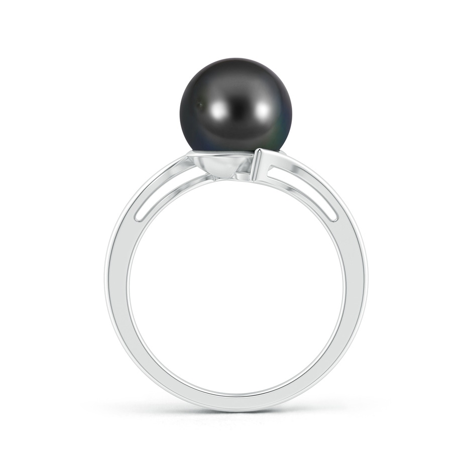 9mm AA Solitaire Tahitian Pearl Bypass Ring in White Gold side 199