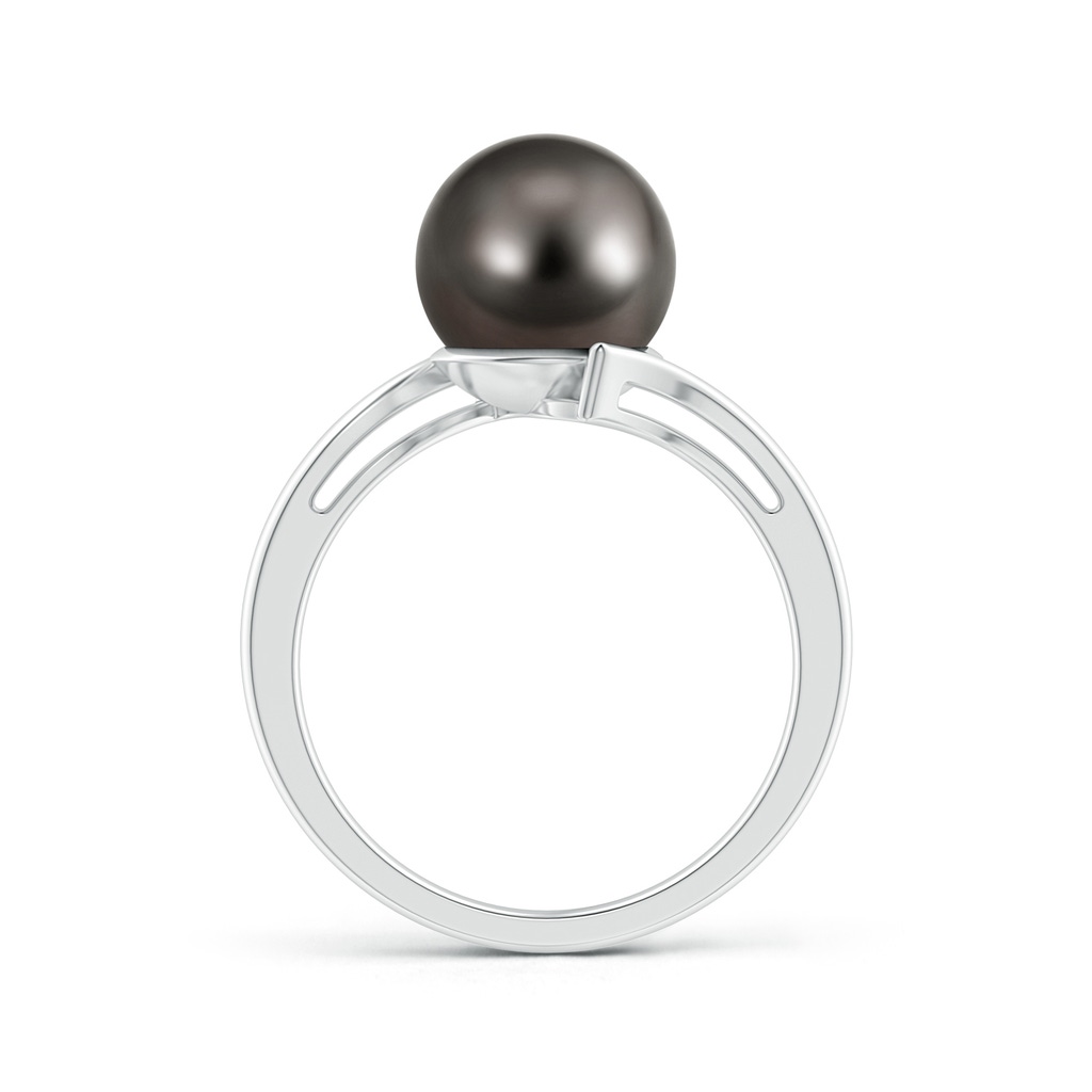 9mm AAA Solitaire Tahitian Pearl Bypass Ring in White Gold Product Image