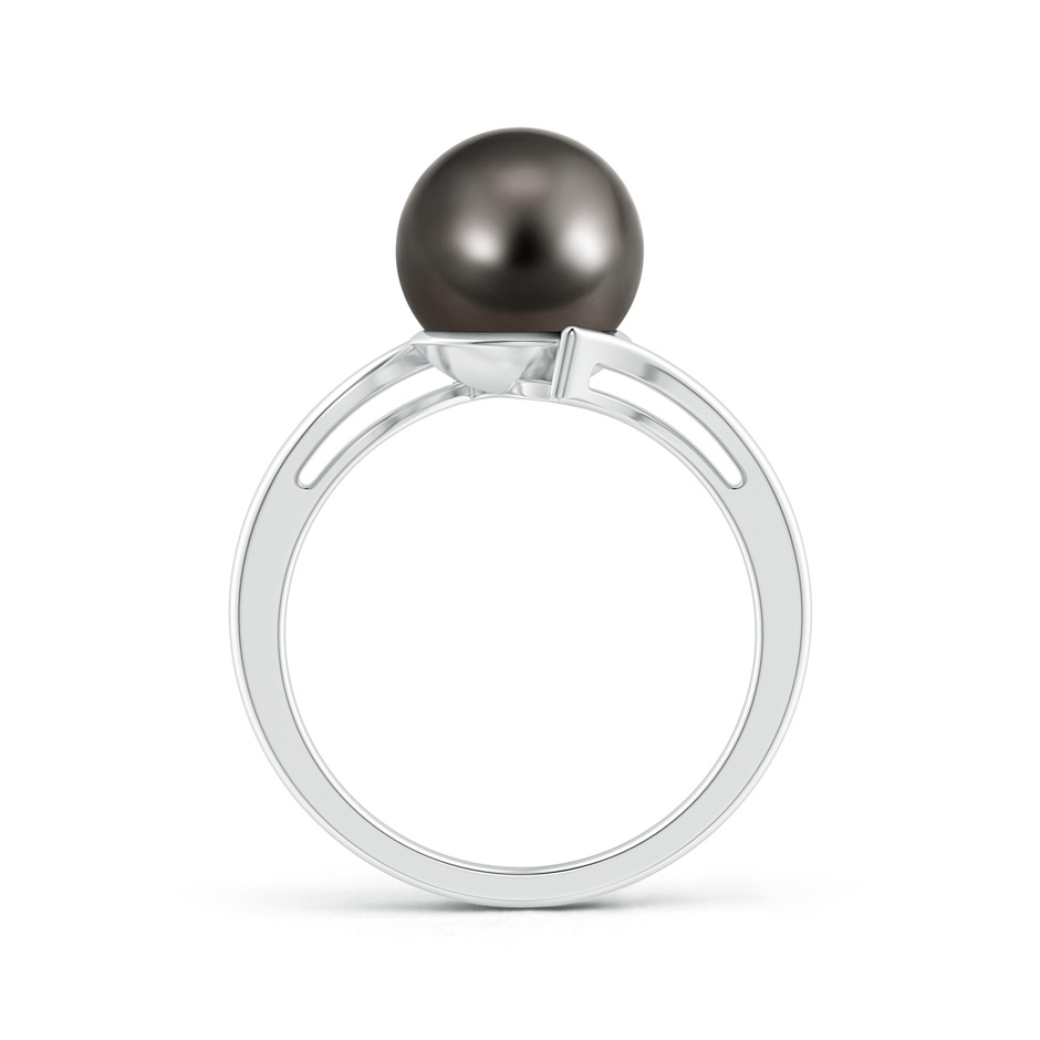 9mm AAA Solitaire Tahitian Pearl Bypass Ring in White Gold side 199