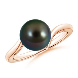 9mm AAAA Solitaire Tahitian Pearl Bypass Ring in Rose Gold