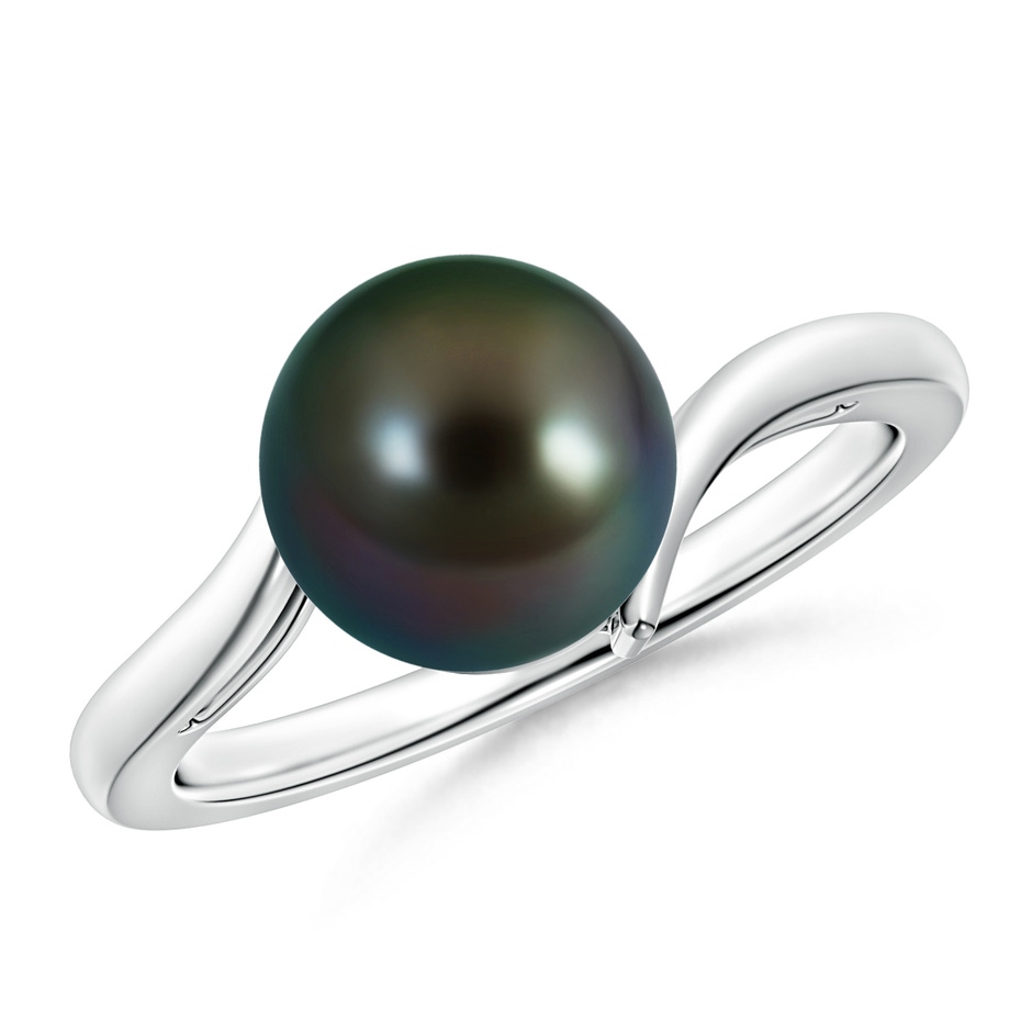 9mm AAAA Solitaire Tahitian Pearl Bypass Ring in White Gold 