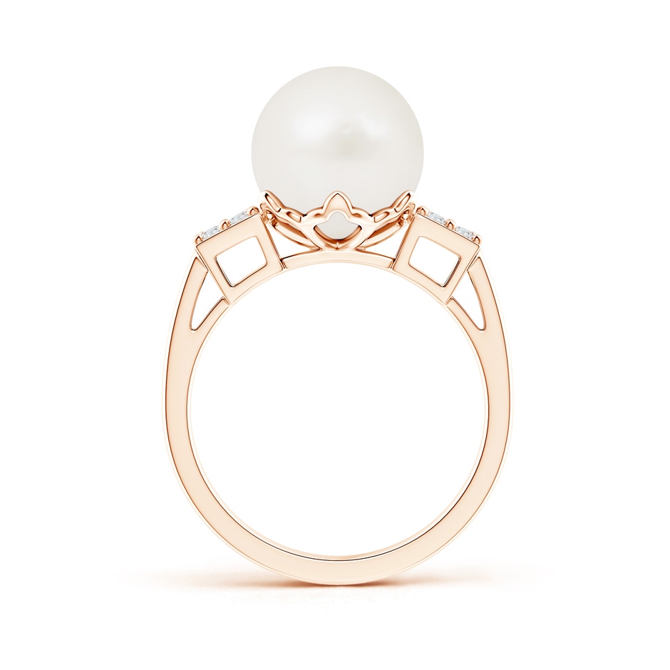 10mm A Freshwater Pearl Ring with Cluster Diamonds in Rose Gold product image