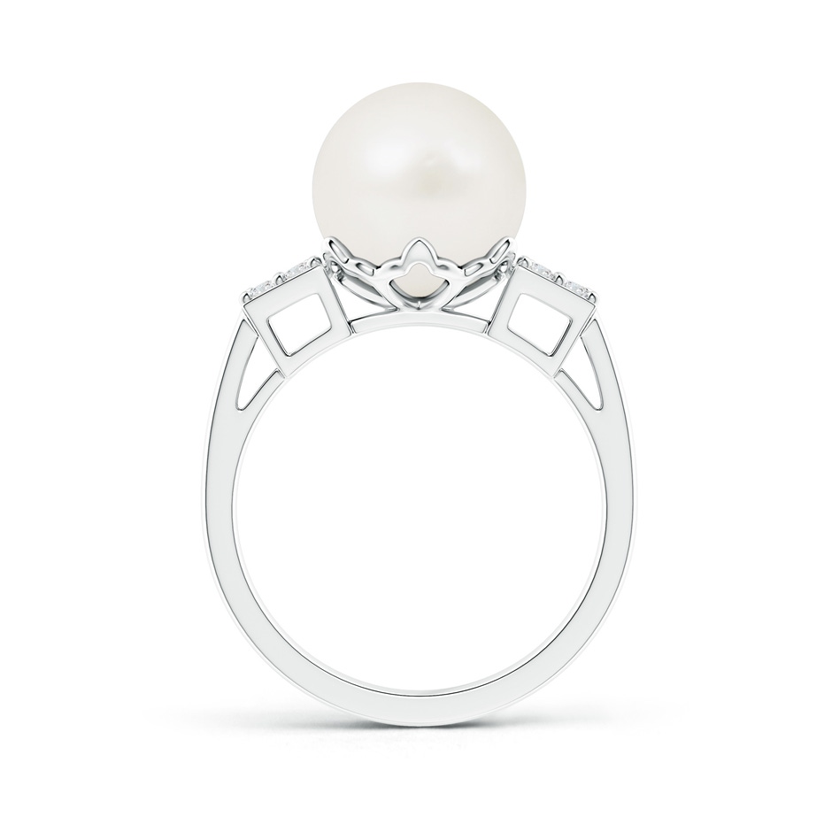 10mm A Freshwater Pearl Ring with Cluster Diamonds in White Gold product image