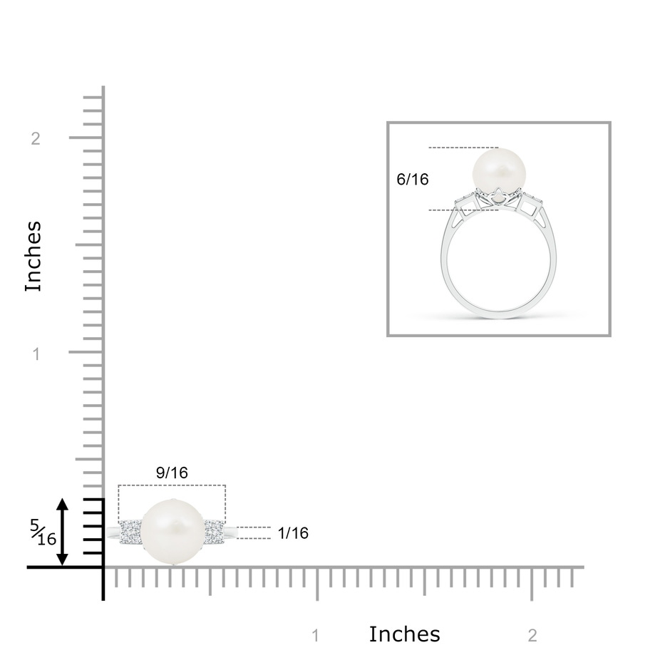 8mm A Freshwater Pearl Ring with Clustre Diamonds in S999 Silver product image