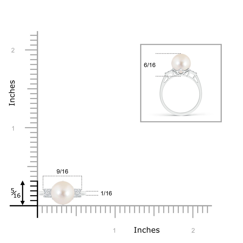 8mm AAAA Freshwater Pearl Ring with Cluster Diamonds in S999 Silver product image