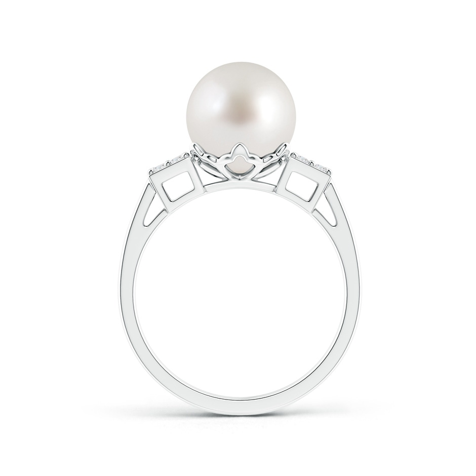 9mm AAA South Sea Pearl Ring with Clustre Diamonds in White Gold product image