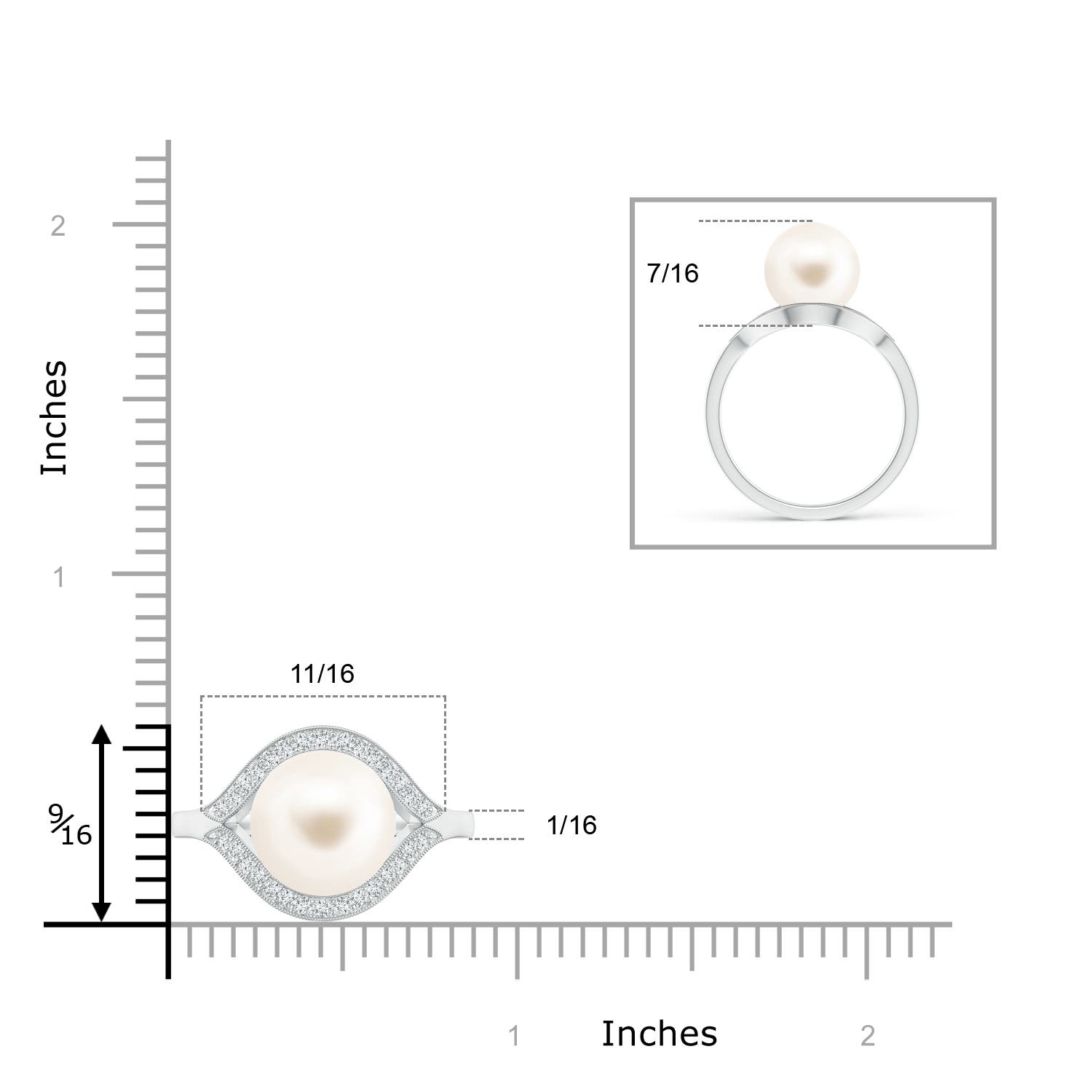 AAA / 7.44 CT / 14 KT White Gold