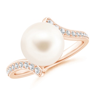 10mm AAA Freshwater Cultured Pearl Bypass Ring in 9K Rose Gold
