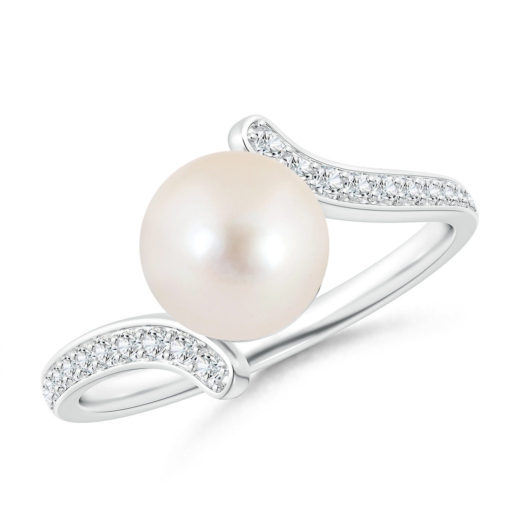 8mm AAAA Freshwater Cultured Pearl Bypass Ring in S999 Silver