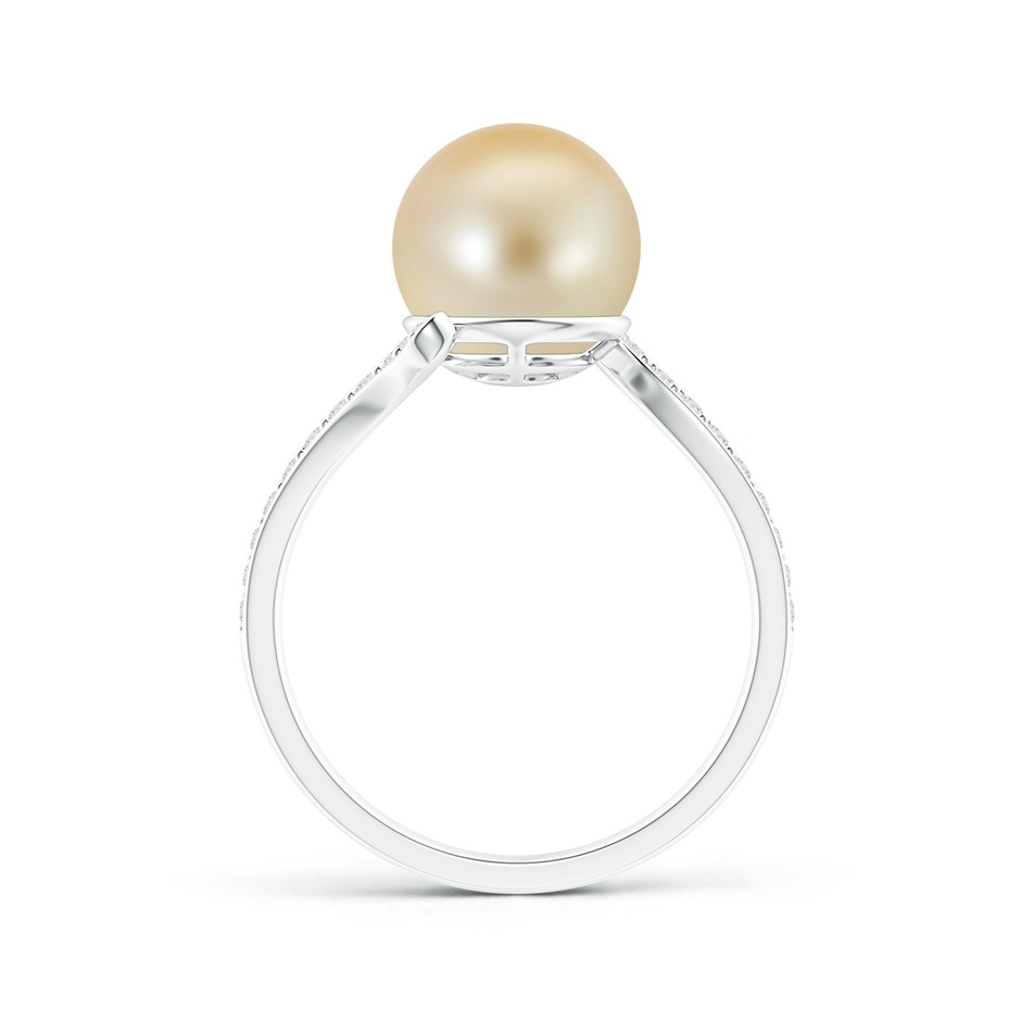 9mm AAA Golden South Sea Cultured Pearl Bypass Ring in White Gold product image