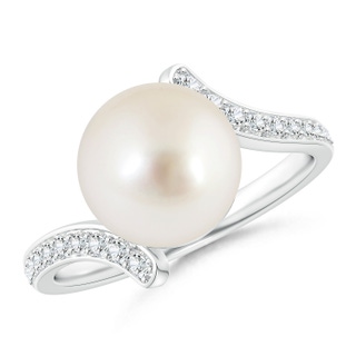 10mm AAAA South Sea Cultured Pearl Bypass Ring in 9K White Gold