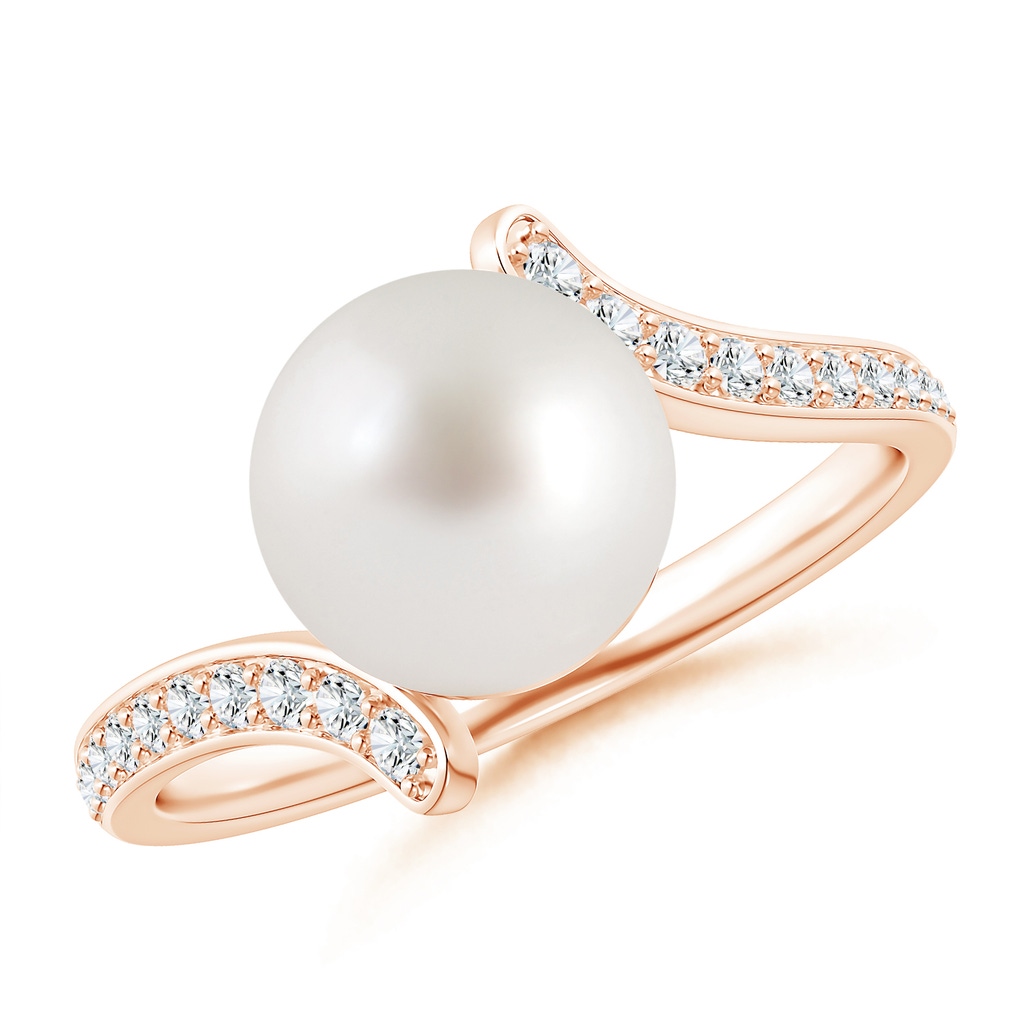 9mm AAA South Sea Cultured Pearl Bypass Ring in Rose Gold