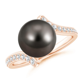 10mm AAA Tahitian Pearl Bypass Ring in Rose Gold