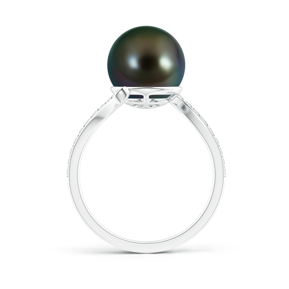 10mm AAAA Tahitian Pearl Bypass Ring in White Gold product image