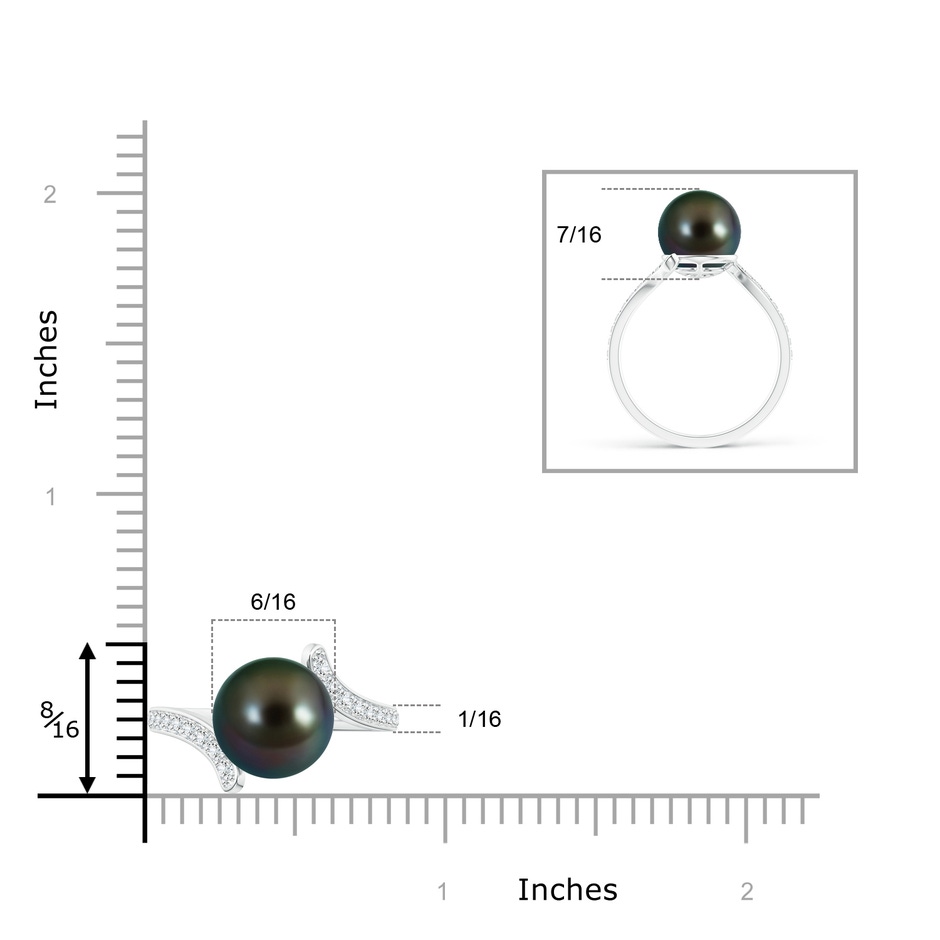 10mm AAAA Tahitian Pearl Bypass Ring in White Gold product image